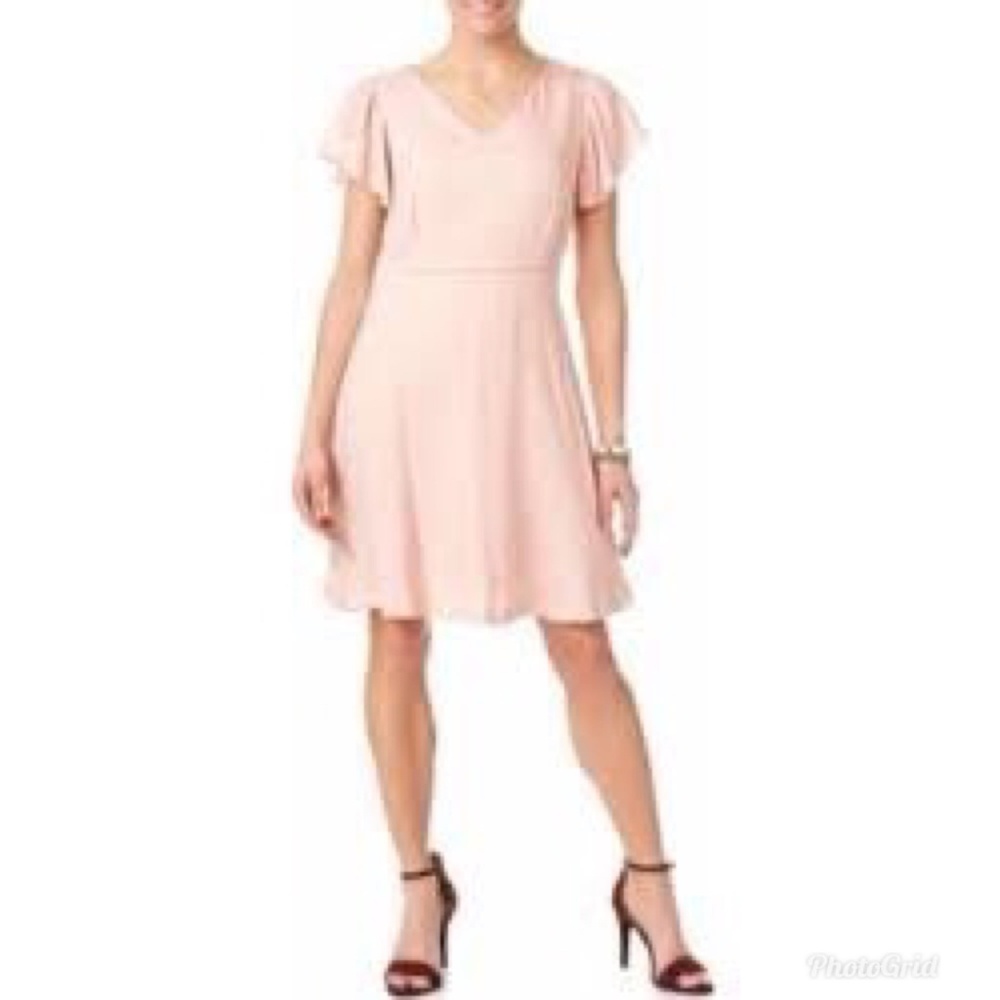 SIMPLY STYLED Flutter Sleeve Dress with Dots